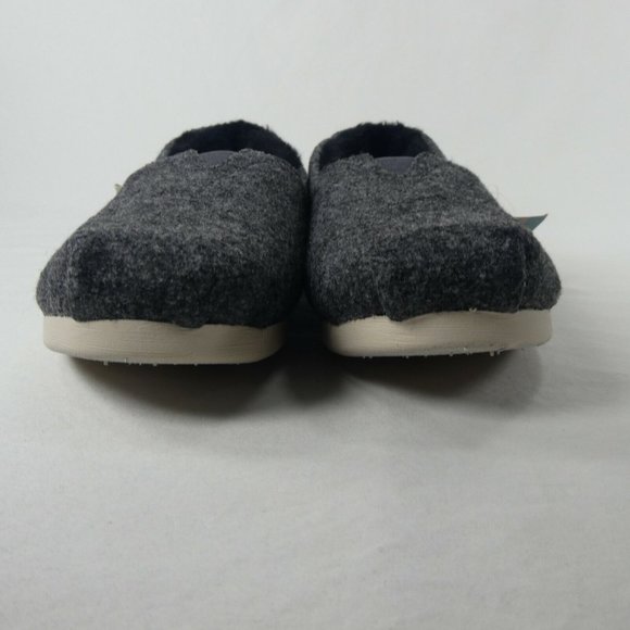 Toms Womens Size 5 Alpargata Gray 2 Tone Felt Let it Snow Embroidery Fuzzy Shoe - Picture 4 of 8